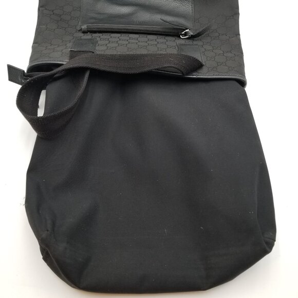 Gucci Shoulder Monogram Tote Bag, Black and Gray, GG Canvas and Leather Shoulder - Picture 9 of 13